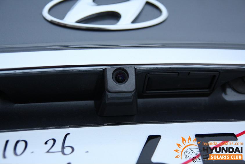 Установка камеры заднего вида на Hyundai Solaris