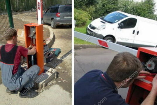 Установка шлагбаума