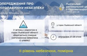 Попередження про сніголавинну небезпеку у Львівській області
