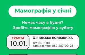 У Львові пацієнткам пропонують пройти мамографію у суботи січня
