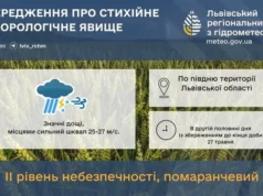 На півдні Львівщини 27 травня очікують значні дощі та шквали