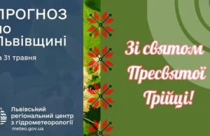 Прогноз погоди на 31 травня для Львова та області Прогноз погоди на 31 травня для Львова та області