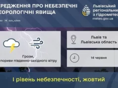 14 червня на Львівщині очікують грози та сильний вітер 14 червня на Львівщині очікують грози та сильний вітер