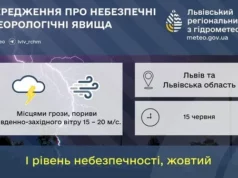 15 червня на Львівщині очікують грози та сильний вітер 15 червня на Львівщині очікують грози та сильний вітер