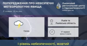 17 червня на Львівщині та у Львові очікують грози
