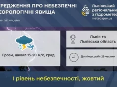 На Львівщині та у Львові оголосили штормове попередження про грози й град