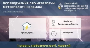 На Львівщині 6 червня очікують грози та град