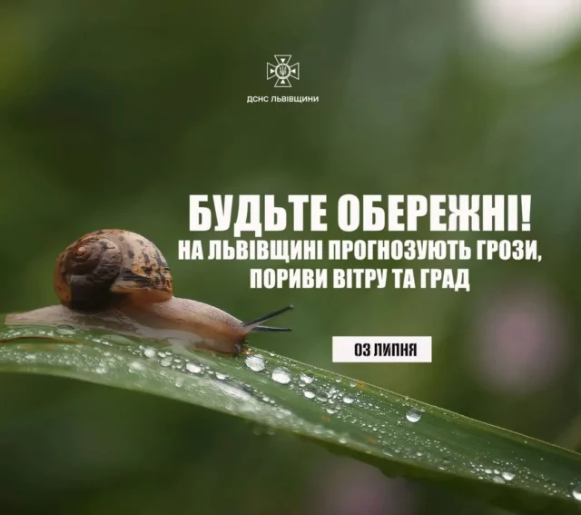 image На Львівщині 3 липня очікують грози, град і сильний вітер