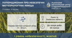 Попередження про сильний вітер на Львівщині та у Львові