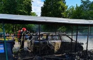 У Львові загорілися сміттєві контейнери та авто на вулиці Володимира Великого У Львові загорілися сміттєві контейнери та авто на вулиці Володимира Великого