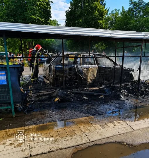 image У Львові загорілися сміттєві контейнери та авто на вулиці Володимира Великого