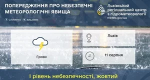 11 серпня на Львівщині та у Львові очікують грози
