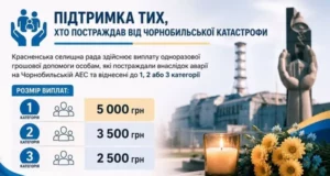 У Красненській громаді чорнобильцям 1–3 категорій виплатять одноразову допомогу