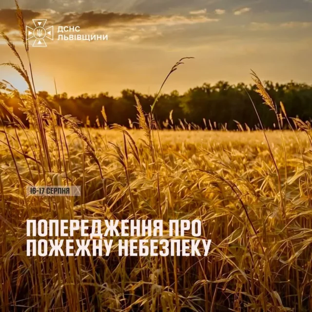 На Львівщині 16–17 серпня оголошено надзвичайну пожежну небезпеку