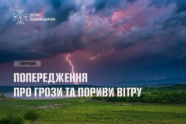 image На Львівщині 1 вересня очікують грози та сильний вітер