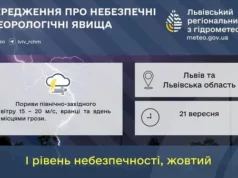 21 вересня на Львівщині очікують сильний вітер і грози