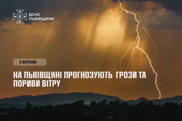 image 5 вересня на Львівщині очікують грози та пориви вітру до 20 м/с
