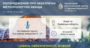 На Львівщині 10 жовтня прогнозують заморозки
