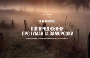 13–14 жовтня на Львівщині прогнозують тумани та заморозки