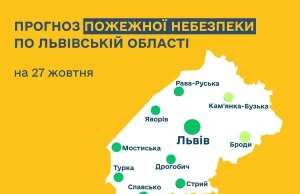 На 27 жовтня у Бродах та Кам’янці-Бузькій очікується низька пожежна небезпека На 27 жовтня у Бродах та Кам’янці-Бузькій очікується низька пожежна небезпека