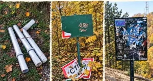 У львівському парку «Знесіння» пошкодили вказівники та інформаційні стенди