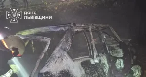 У Трускавці рятувальники загасили палаючий автомобіль ВАЗ