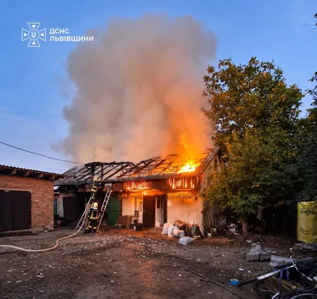 У Кам’янці-Бузькій під час пожежі в господарській будівлі врятували тварин і гараж